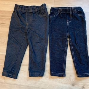 Girl's denim colored leggings Jeggings  Size 18M